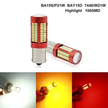 

White/Red Car S25 BA15S P21W 1156 CANBus LED Lamp For Alfa Romeo 159 BMW E46 E39 E36 E90 Audi A3 A6 C5 A4 B6 Brake Reverse Light