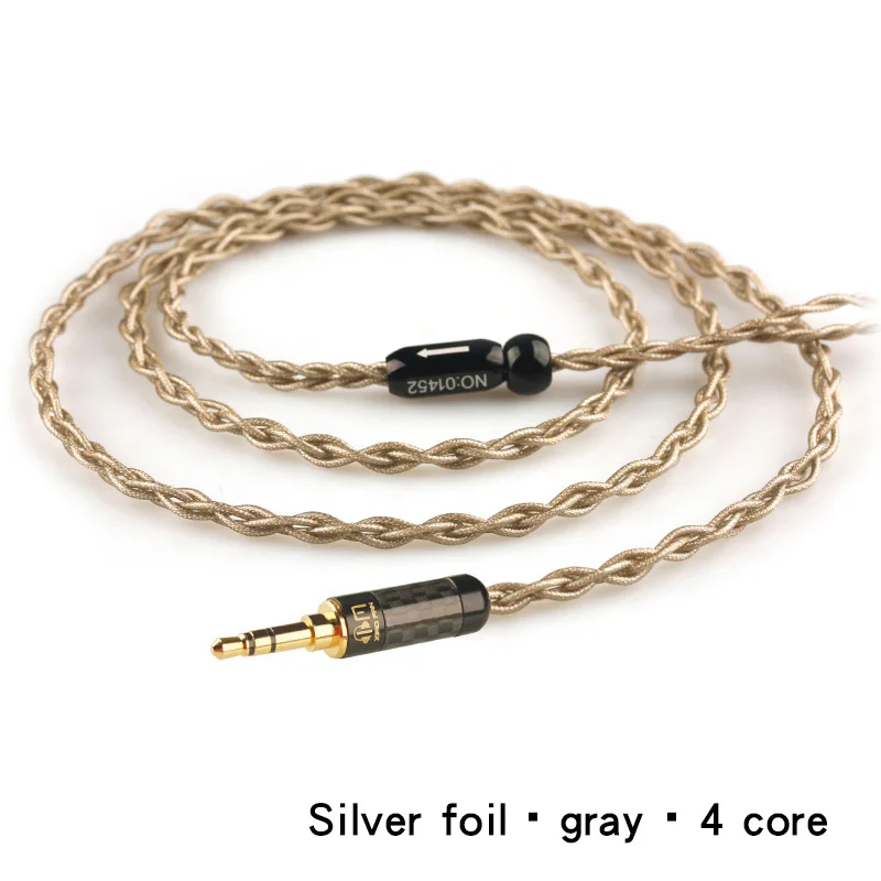 gray 4 core Xiaofan A9 8 Core с серебряным покрытием обновления кабель 2,5/3,5/4,4 мм балансный кабель с MMCX/2pin разъем для sony ex1000 ie80 im50 - Цвет: gray 4 core