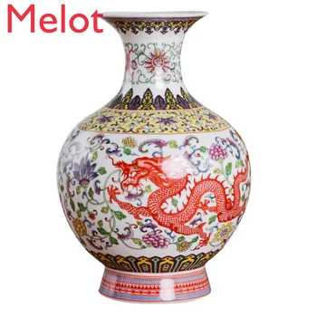 

Jingdezhen Enamel Dragon And Pheonix Ceranic Vase Ancient Ming and Qing Porcelain