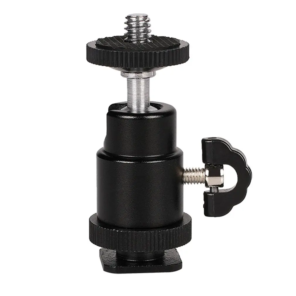 

Photography light bracket Metal hot shoe PTZ 1/4 screw interface Universal ball type small cloud platform bracket