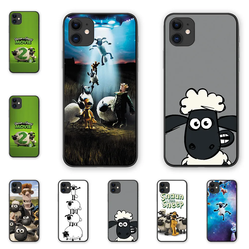 

A Shaun the Sheep cartoon Farmageddon Phone Cases For iphone 6S 6 7 8 Plus Black silicone cover For iphone 11 Pro MAX X XS XR