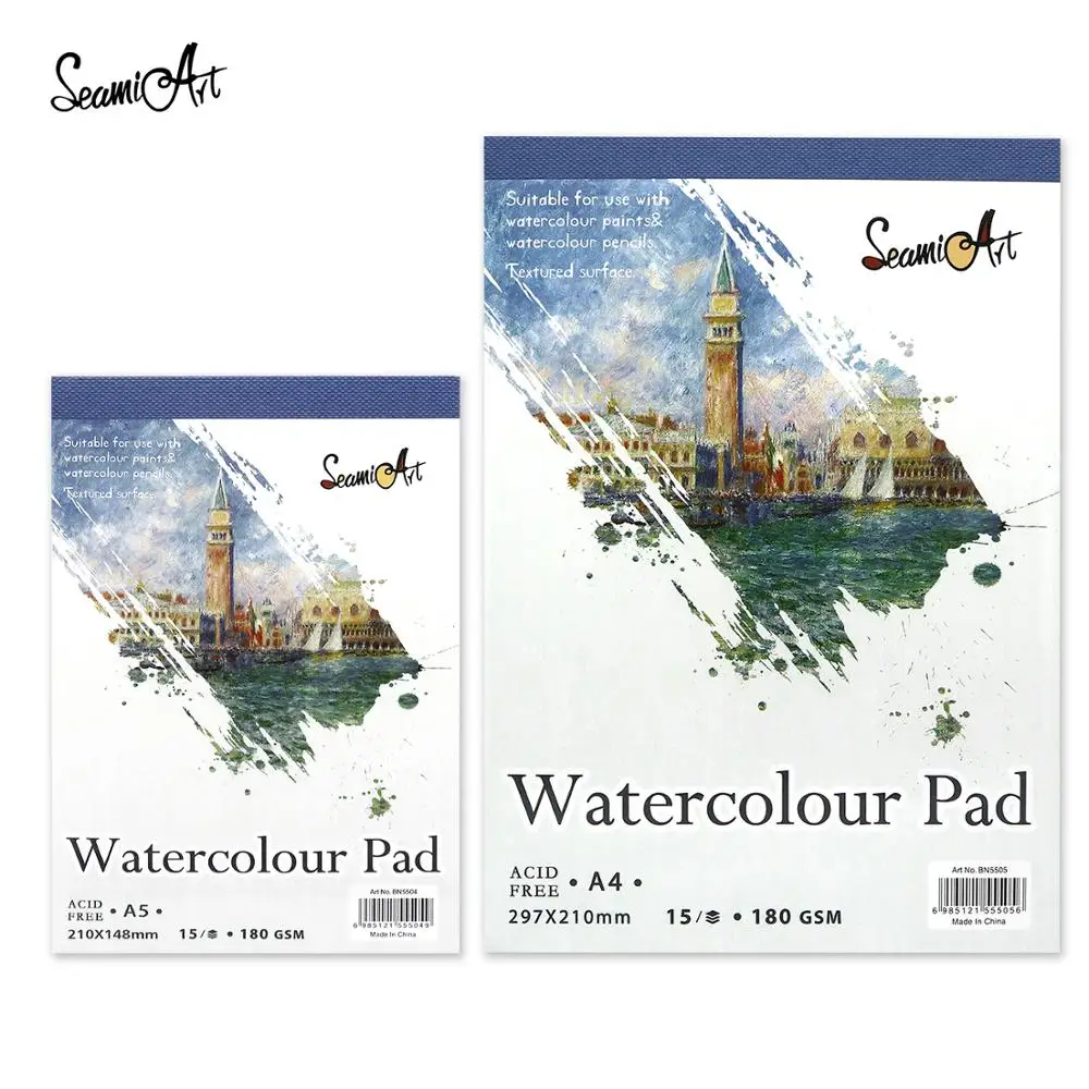 SeamiArt A5/A4 Watercolor Book 15Sheet 180GSM Watercolor Pad for Beginner Painting Drawing Art Supplies 2