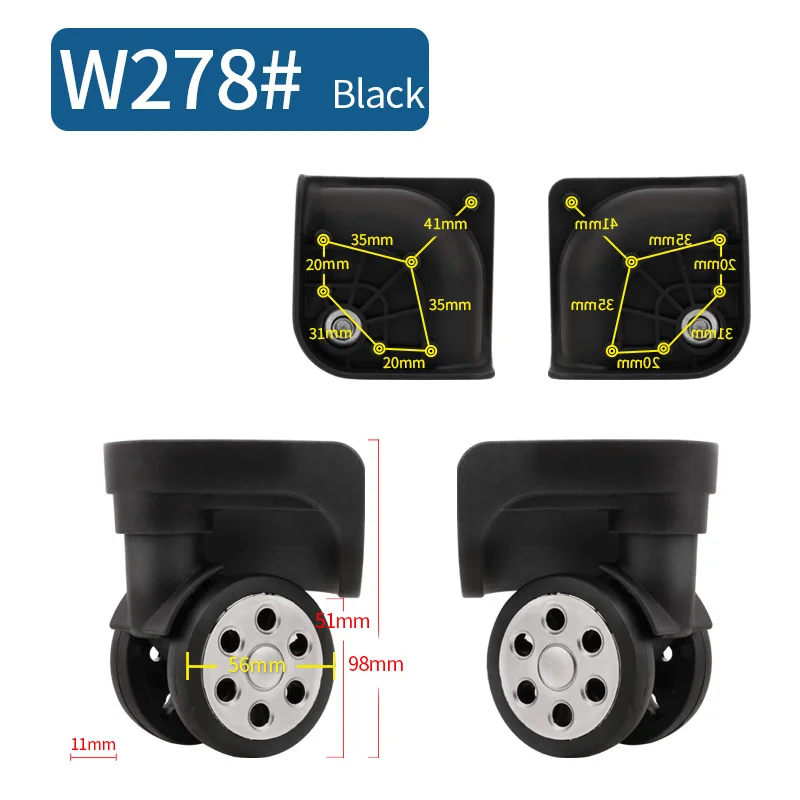 Luggage Suitcase Wheels Universal Pull Rod Accessories Replace High Quality Travel Luggage Universal Wheels Suitcase Accessories