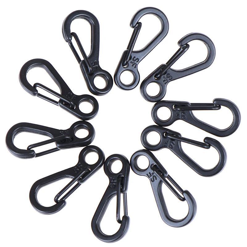 Mini Spring Backpack Clasps Climbing Carabiners Equipment Survival Snap Hook Keychainl Buckle 10 Pcs