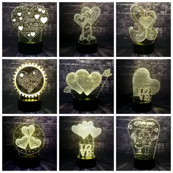 

LED 3D I LOVE YOU Sweet Lover Heart Balloon Lamp Romantic Decor Smart Touch 7 Color Change Luster Night Light Girlfriend lamp