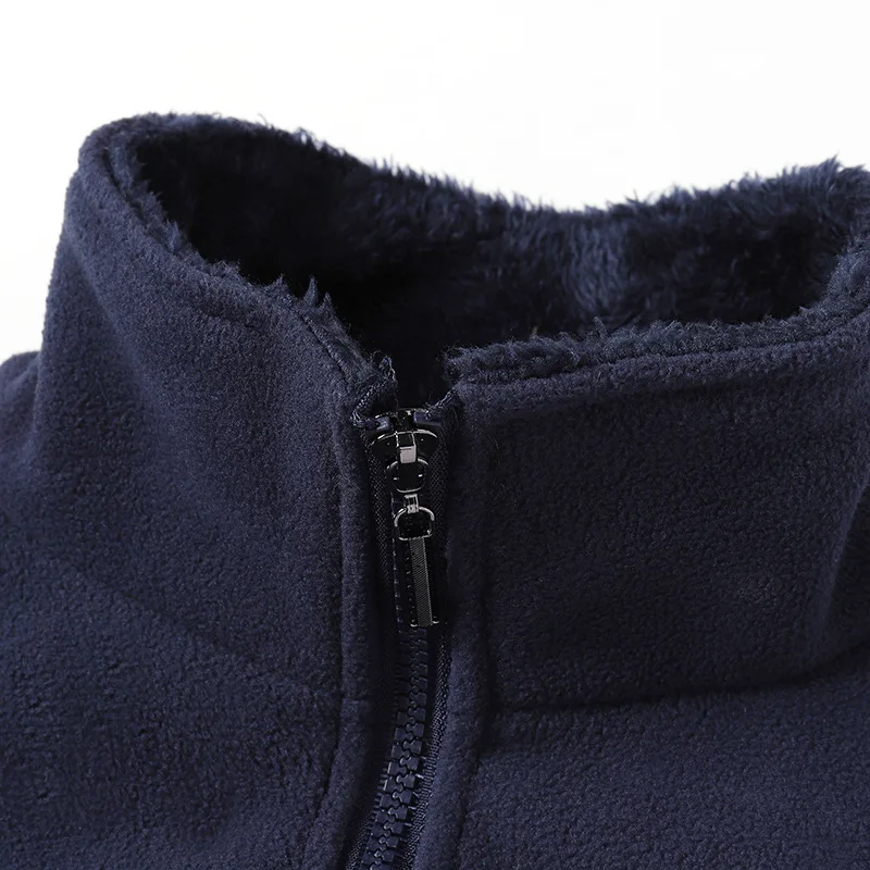 Осень и зима стиль Флисовая Мужская Толстая двухсторонняя плюшевая толстовка с капюшоном и стоячим воротником теплая Пижама флисовая куртка