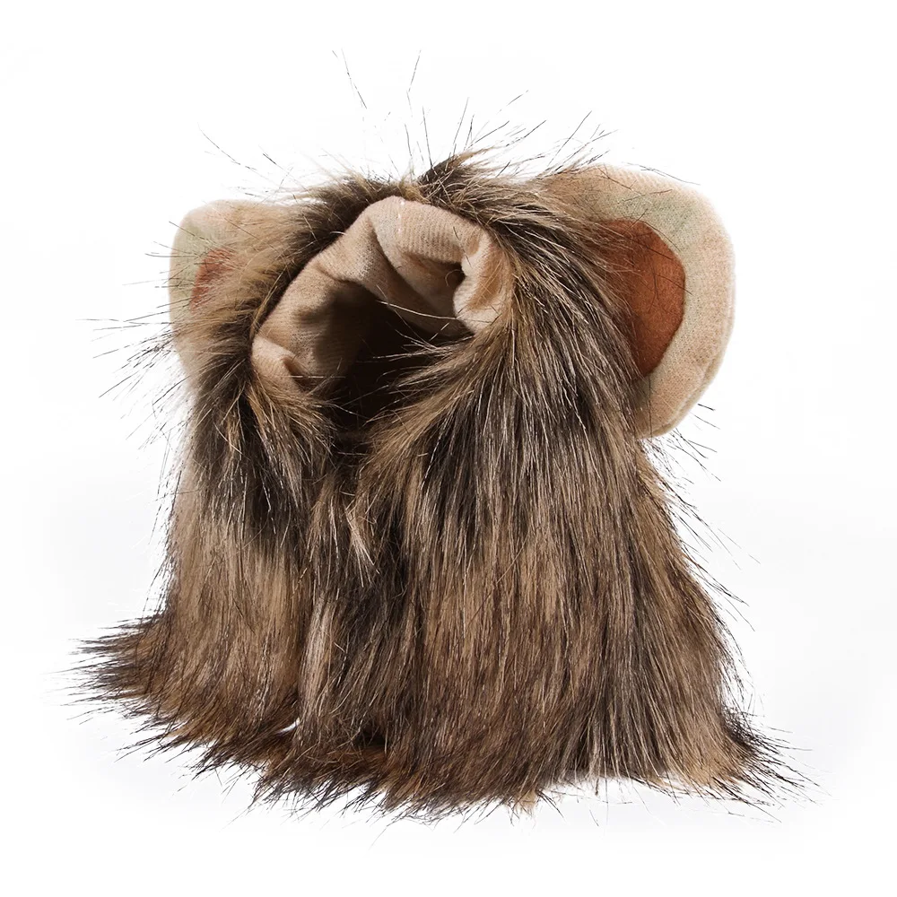 Пушистый Pet костюм с головным убором парик льва для кошки Хэллоуин Необычные наряды с ушами вечерние дома Прямая