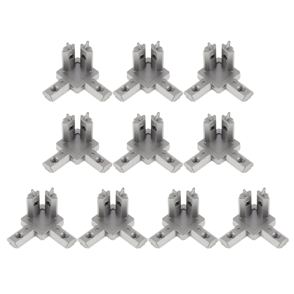 10pcs Aluminum Profile 2020 Series Extrusion 3-way Corner Joint Connector