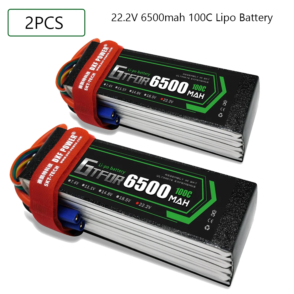 

GTFDR 6S 22.2V 6500mah 100C-200C Lipo Battery 6S XT60 T Deans XT90 EC5 For FPV Drone Airplane Car Racing Truck Boat RC Parts