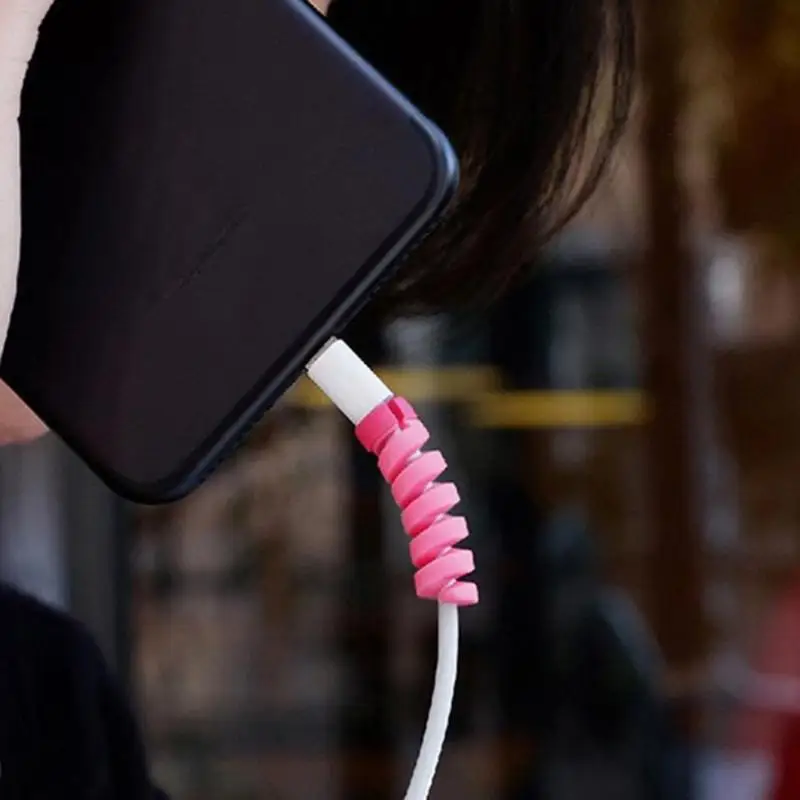 Спиральный кабель Защитная крышка для Apple iPhone usb зарядный кабель шнур восхитительный защитный рукав для телефонов шнур