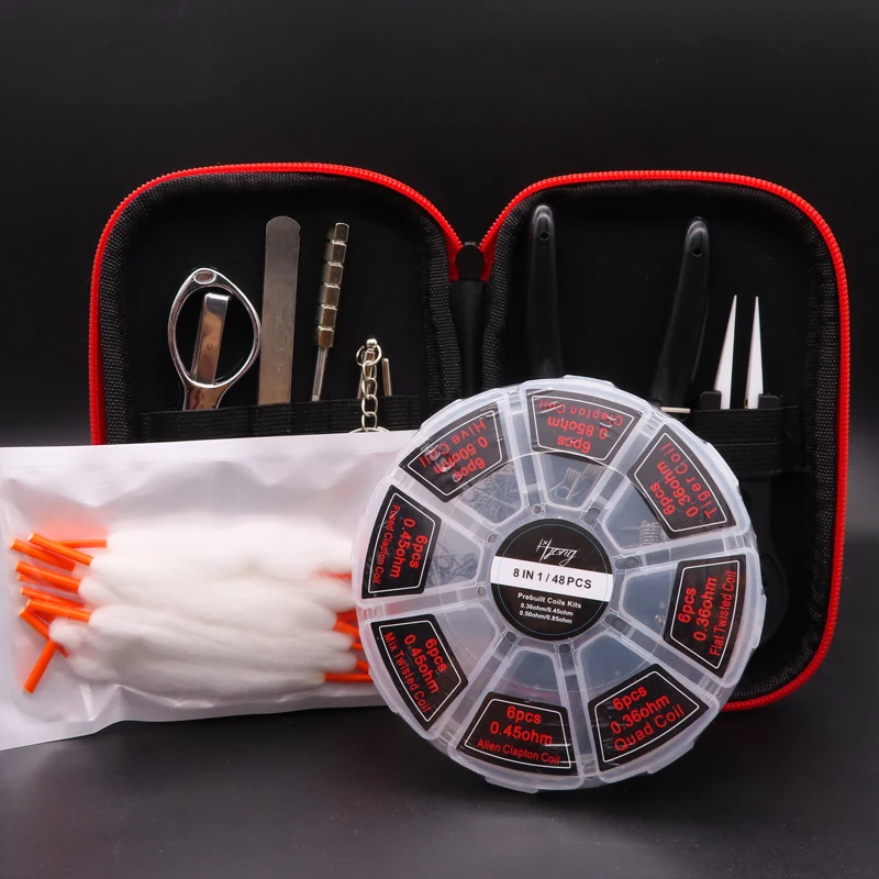 

ZHISHUO Vape DIY Tool Bag Tweezers Pliers Wire Heaters Kit Coil Jig Winding For vape RTA RDA atomizer E-Cigarettes Accessories