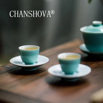 

CHANSHOVA 30ml Traditional Chinese style ceramic teacup China porcelain tea cups and saucer sets H522