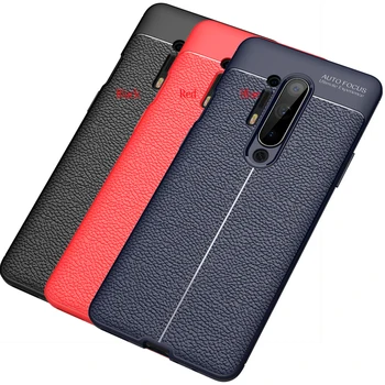 

100pcs/lot Skin Lychee Case For Oneplus 8 Pro Shockproof Ultra Thin Rugged TPU Silicone Cover