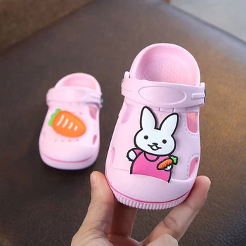 

Children slippers summer cartoon flat girls slip-resistant beach shoes boys soft sole cute sandals small kids sneakers size24-29