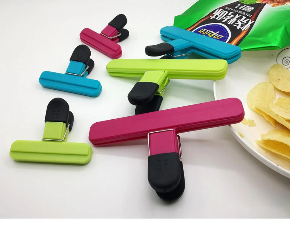 Plastic Food Sealing Bag Clip Food Fresh Keeping Moisture-proof Close Clip Letter Paper Photo File Binder Clip Kitchen Tools
