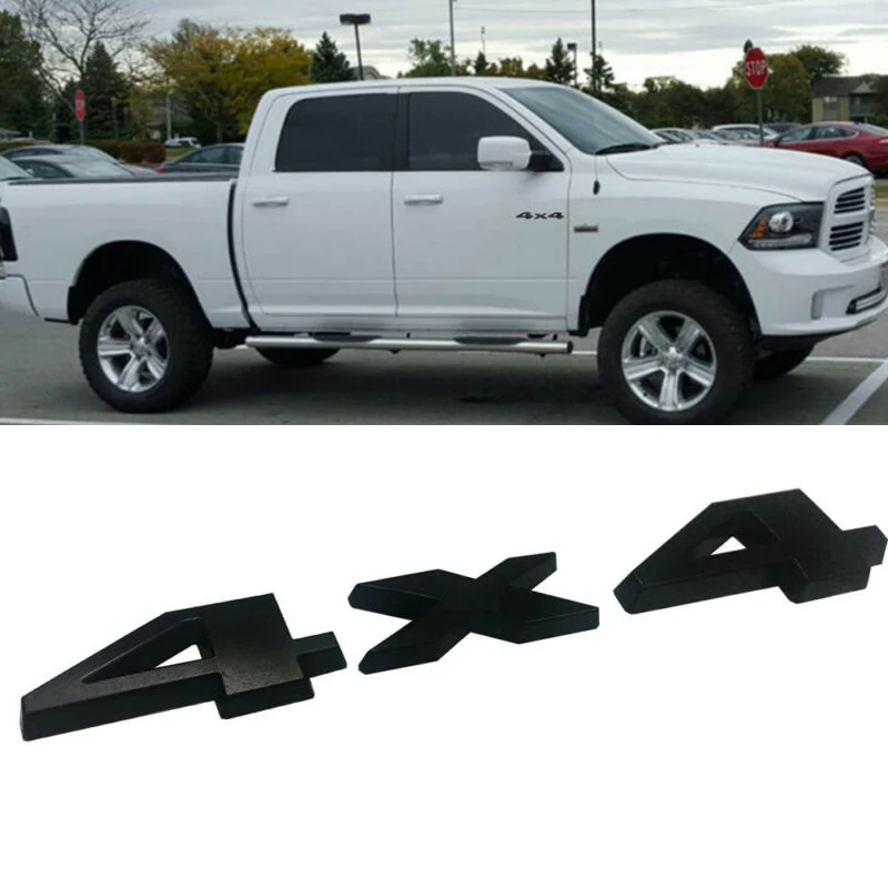 2x OEM BIGHORN Emblem BIG HORN 3D Badge for Dodge RAM 1500 2500 Chrome Black