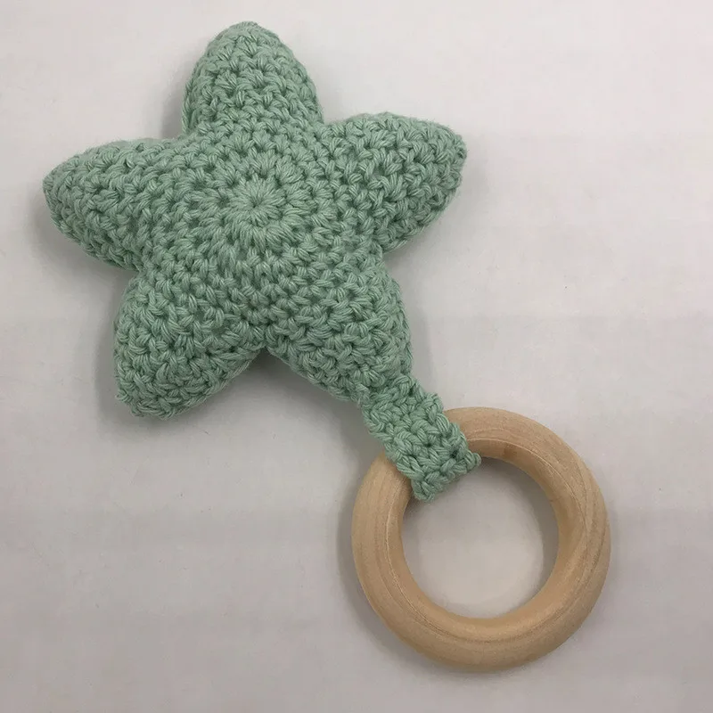 wood teether 23 Новорожденных погремушка колокольчики вязаная крючком одежда со звездой детский зал для игр детская зубная щетка Еда Класс деревянное зубное кольцо Подвеска Игрушка montessori - Цвет: wood teether 23