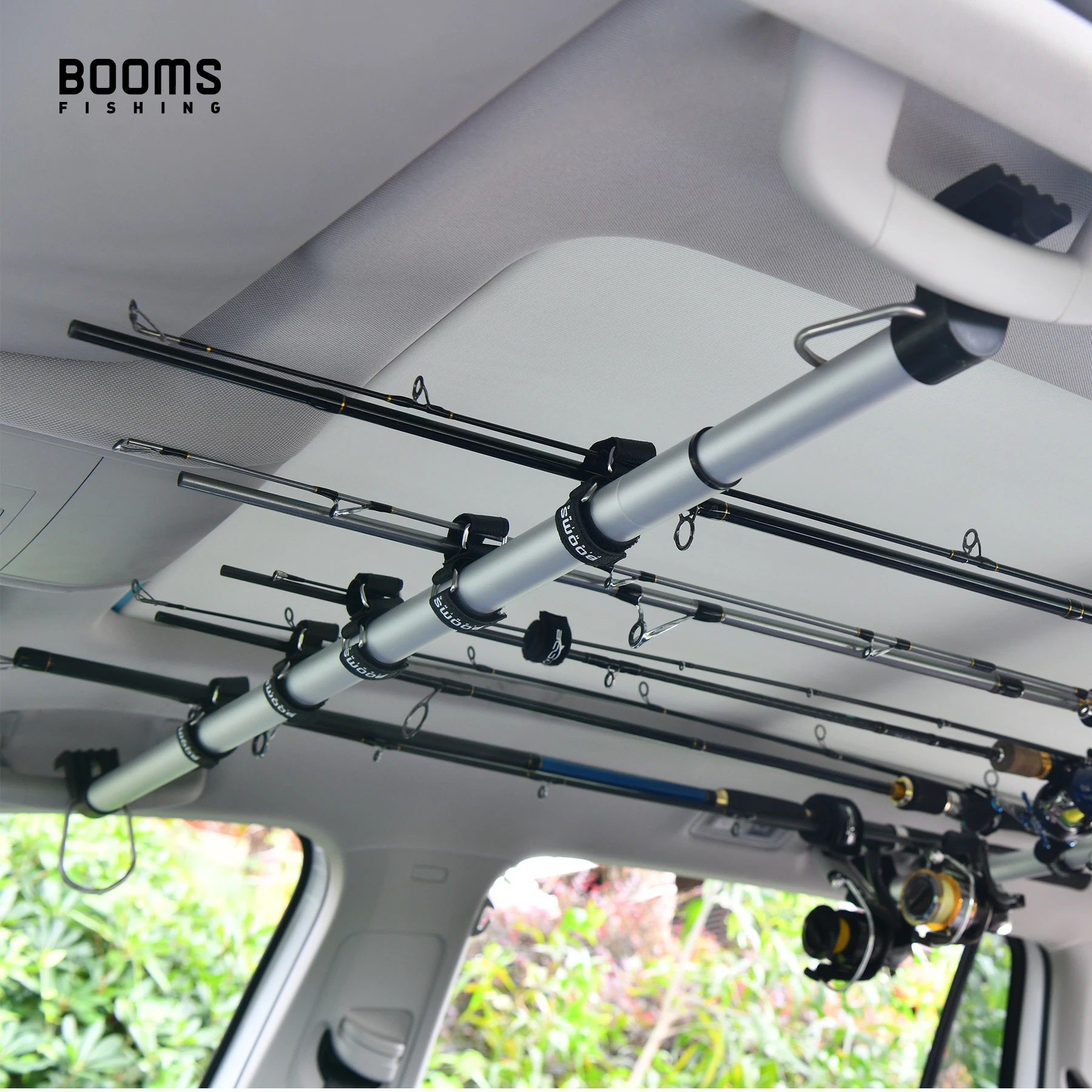 Booms Fishing RB2 Car Organizer Rod Holder Belt for Vehicle Clothes Bar DIY  Rod Rack Carrier Fishing Tool Accessories