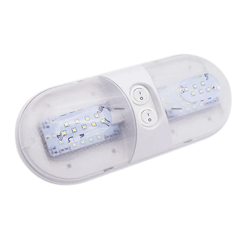1Pcs 12V RV Neutral White 48LED Double Round Light Indoor Boat Camping Trailer Ceiling | Автомобили и мотоциклы
