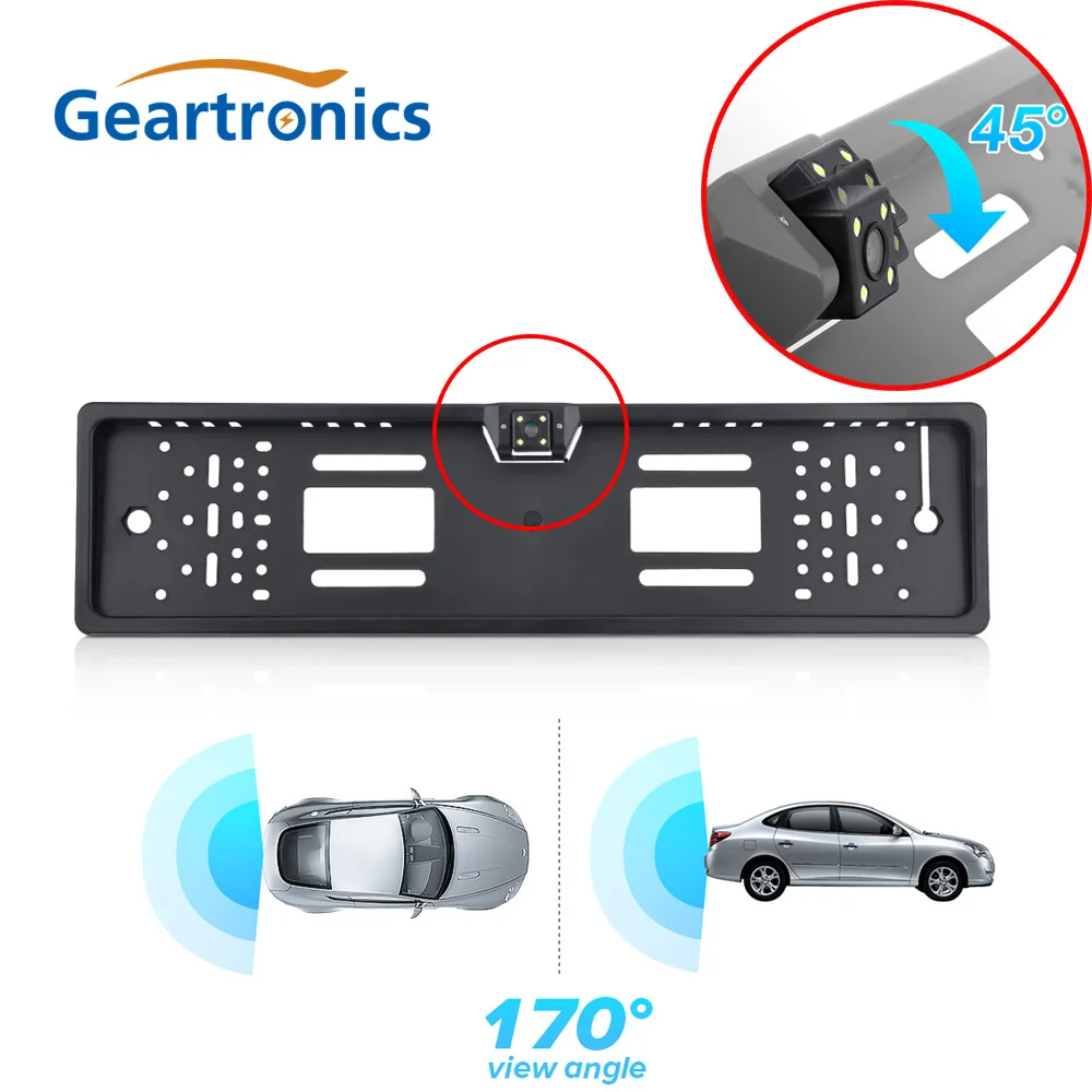 

For CCD HD car rear view camera backup reverse Universal camera European License Plate Frame night vision with LED camera