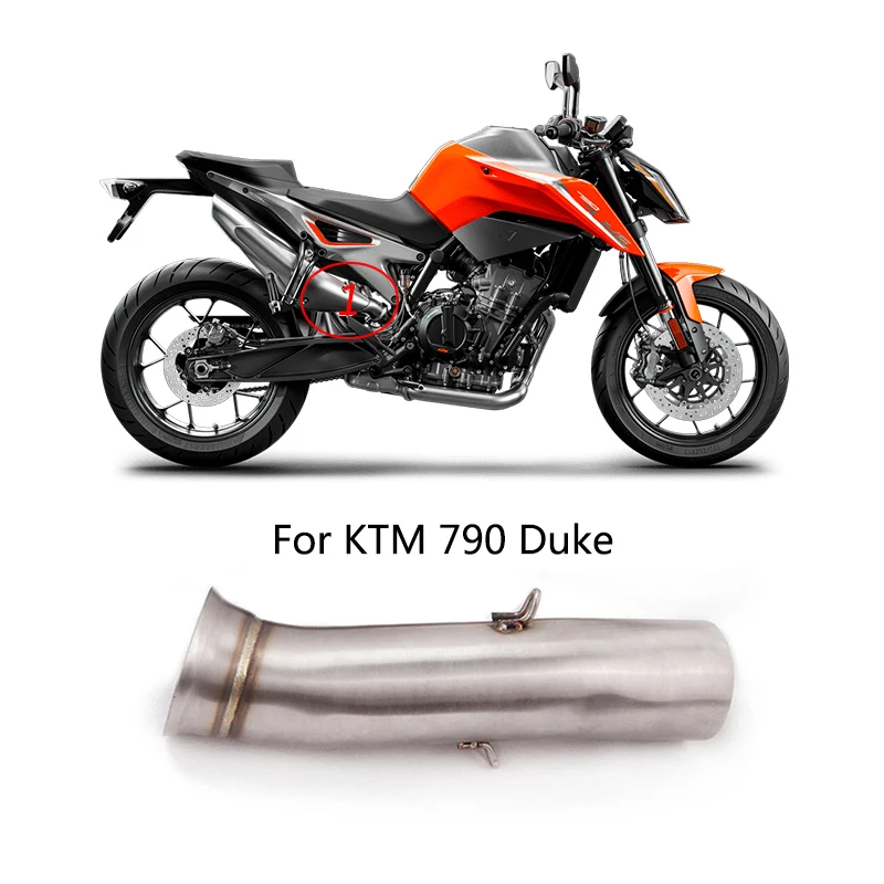 Средняя Соединительная труба для KTM 790 Duke, выхлопная труба мотоцикла без шнуровки, катализатор 51 мм, модифицированный глушитель из нержавеющей стали