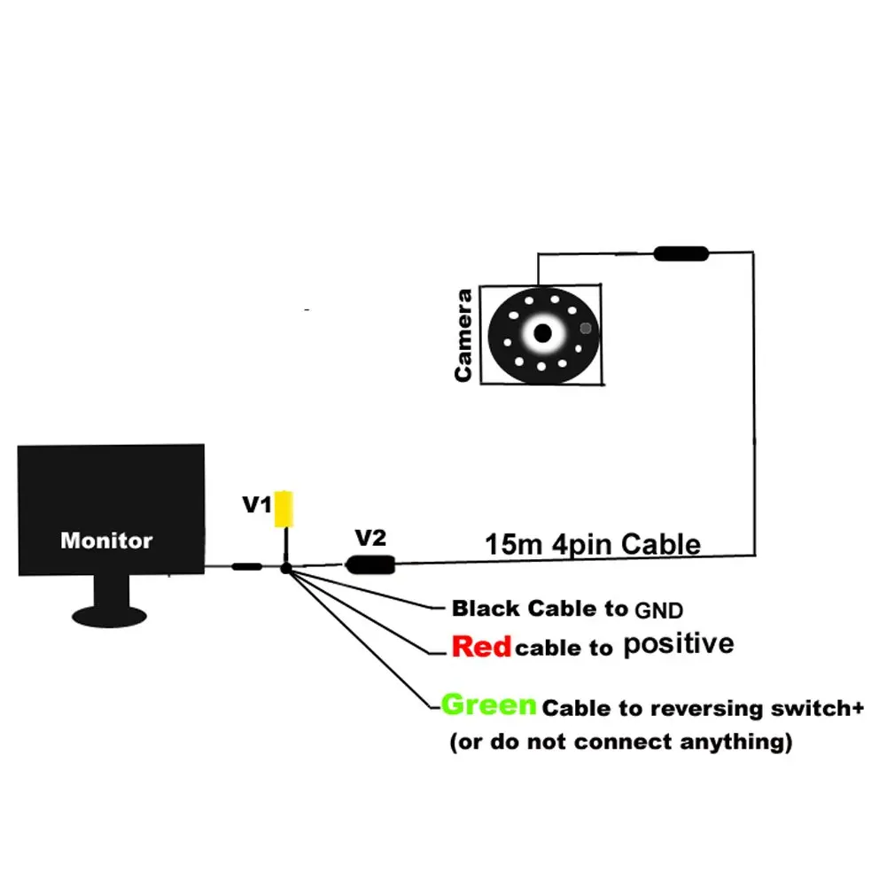 Uvusee 12 V-24 V " TFT lcd цветной монитор 2 канала 4 Pin вход для автобуса грузовика RV задняя камера заднего вида безопасности