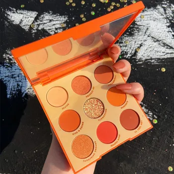 

nine color fruit eye shadow peach bead matt matt powder student makeup tray Ins