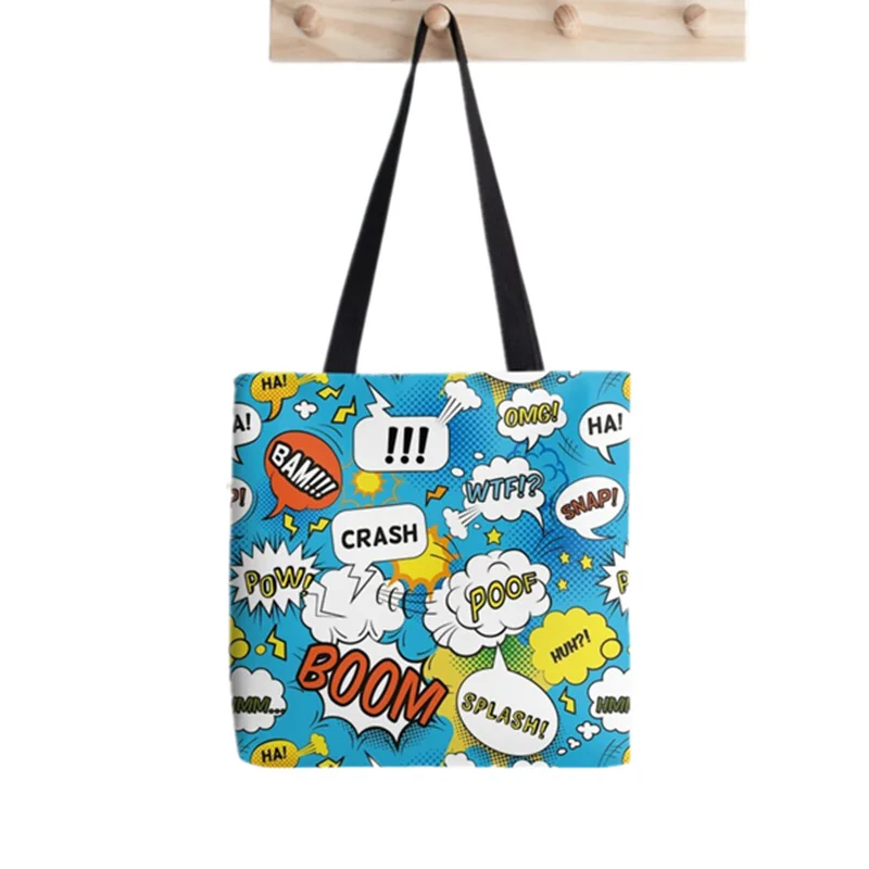 Shopper COSMIC LOVER Color version printed Tote Bag women Harajuku shopper handbag girl Shoulder shopping bag Lady Canvas Bag