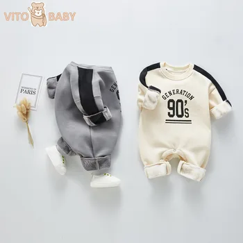 

2020 Spring Baby Boys and Girls Rompers New Korean Baby Digital Plush Romper Long sleeve Creeper NewBorn Baby Clothes