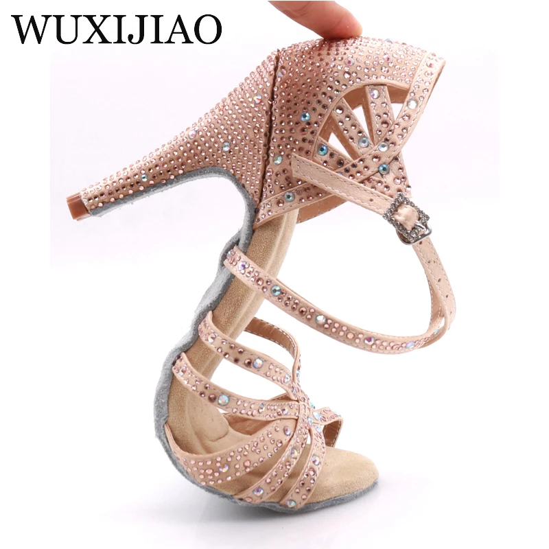 WUXIJIAO ladies shoes Jazz sneakers high heel dance shoes with rhinestones Latin dance shoes