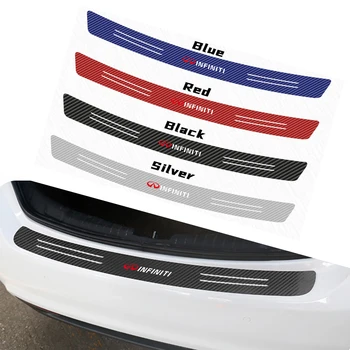 

Car Styling 1PCS Trunk Rear Guard Bumper Plate Emblem Carbon fiber Sticker For Infiniti FX35 Q50 Q30 ESQ QX50 QX60 QX70 EX JX35