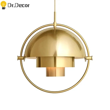 

Modern LED Pendant Lights Creative Restaurant Pendant Lamp Gold Semicircle Decor Hanging Lamp Bedroom Bedside Hanglamp Lighting