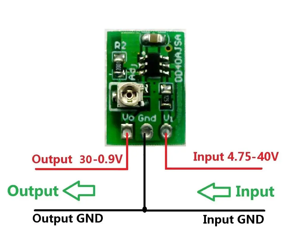 

DD40AJSB 5W small DC DC Step Down Converter Module 5-40V to 12V 5V 3.3V repl 7812 7805 AMS1117 LM2596