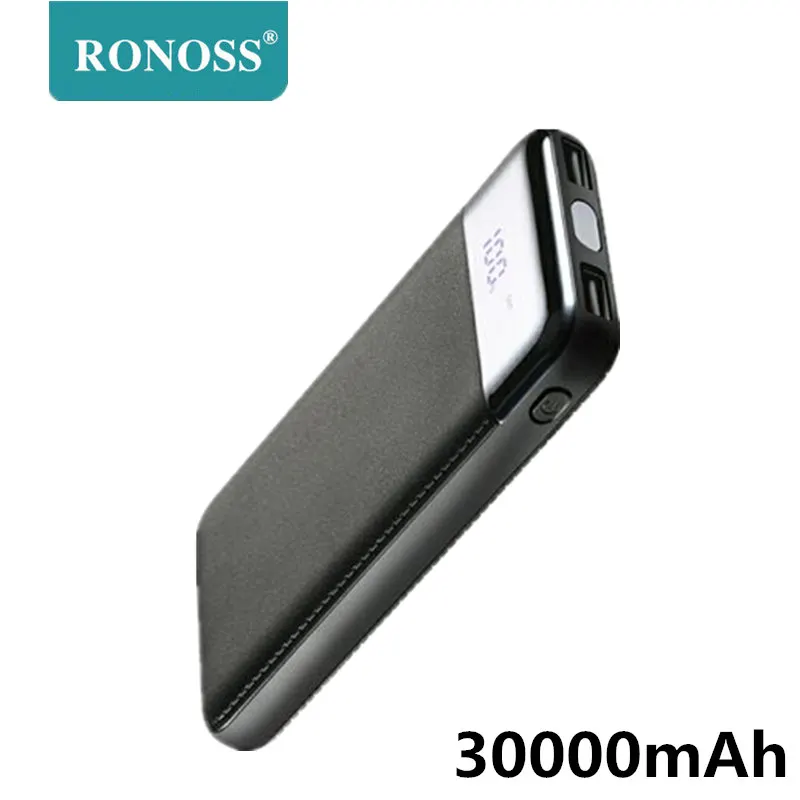 30000 мАч Внешний аккумулятор повербанк 2 USB LED портативное зарядное устройство для