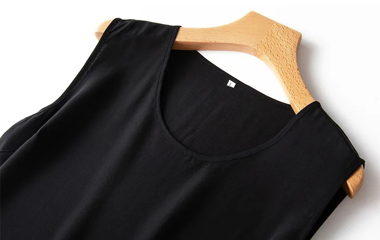 SuyaDream Woman Mini Dress 100%Silk Crepe Solid A line Sleeveless O neck Tank Dresses 2021 Spring Summer Chic Dress