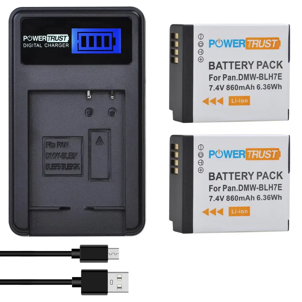 Dmw-Blh7 Dmw-Blh7E Dmw-Blh7Pp Batteria E Caricabatterie Per Panasonic Lumix Dmc-Dmc-Gm1 Dmc-Gm1K Dmc-Gm5 Dmc-Gf7 Telecamere