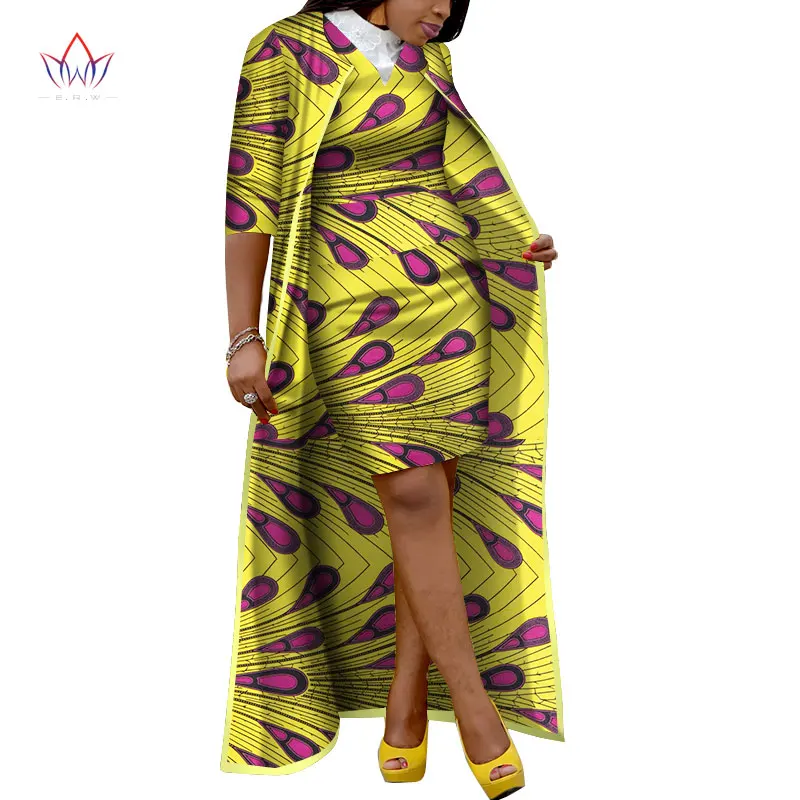 Осенние африканские комплекты юбок для Женщин Дашики х-длинное пальто и юбка африканская одежда Базен размера плюс женские комплекты WY3400 - Цвет: 29