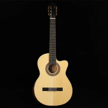

39 Inch High Grade Classic Guitar Flame Maple Cutway Classical Guitar with Radian Corner Spruce Solid Wood Top with EQ Guitar