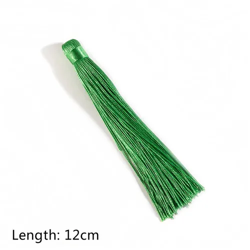 Green 1-2 шт.(12 см); цветные хлопковые шелк ремесло сапоги с бахромой в стиле «сделай сам» для Цепочки и ожерелья ювелирные аксессуары ‒ серёжки автомобиля бахрома Шторы украшения - Цвет: Green