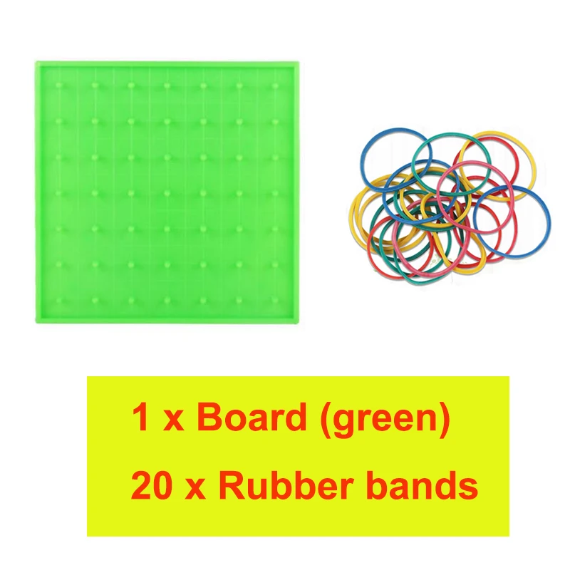 Пластиковая пластина для ногтей, базовая математика, Nailboard, инструмент, Геометрическая демонстрация, Детская обучающая игрушка, обучающий инструмент, игрушка-пазл - Цвет: 14cm green