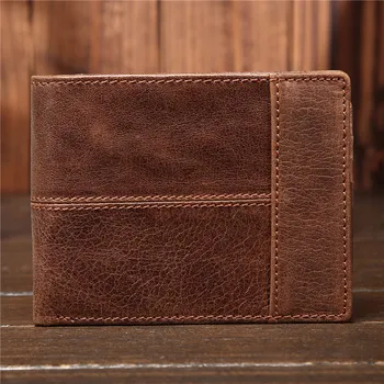 

Vintage Men's Oil Wax Leather Multi-functional Leather Wallet Men's Short Genuine Leather Mens Wallet