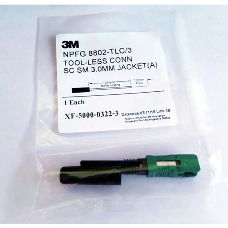 Хорошее качество 50 шт. 3M SC/APC 8802 TLC/3 волоконно оптический Быстрый коннектор SM