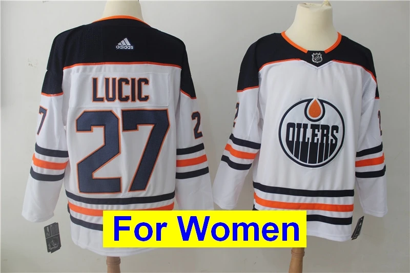 Все сшитые новые женские майки Edmonton Connor McDavid Leon Draisaitl Wayne Gretzky LUCIC NUGENT-HOPKIN