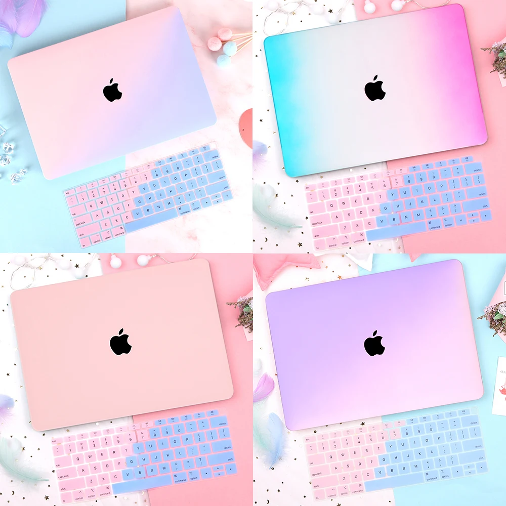 

Redlai Gradient Matte Plastic Hard Case for New MacBook Air Pro 2019 2018 13 inch Retina 13.3 15.4 Touch bar + Keyboard Cover