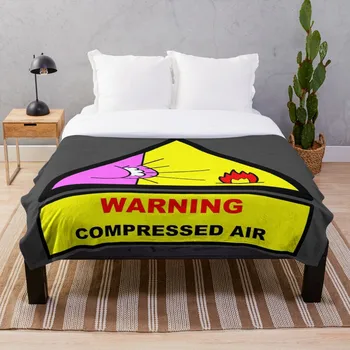 

Warning Compressed Air Throw Blanket Soft Sherpa Blanket Bed Sheet Single Knee Blanket Office Nap Blanket