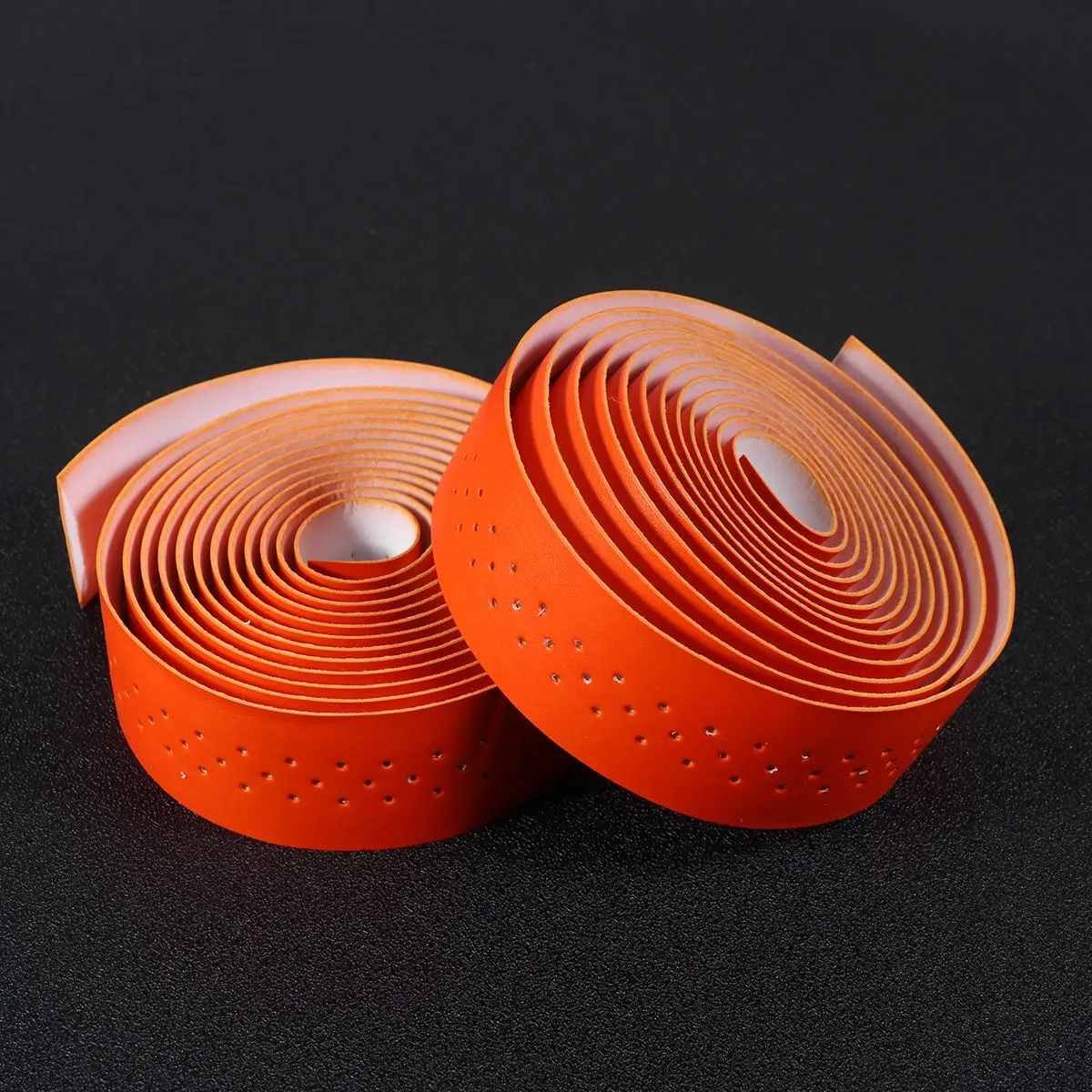 

1 Set PU Leather Shock-Absorbing Handlebar Tape Wrap Punching Non Slip Belt Bicycle Handlebar Ribbon Strap For Outdoor Bikes