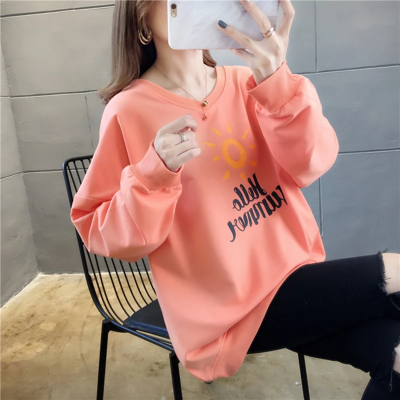Большие размеры, уличная одежда sudaderas mujer,, негабаритная Женская одежда, милый свитер, kawaii, с надписями, Флисовые женские, K0310