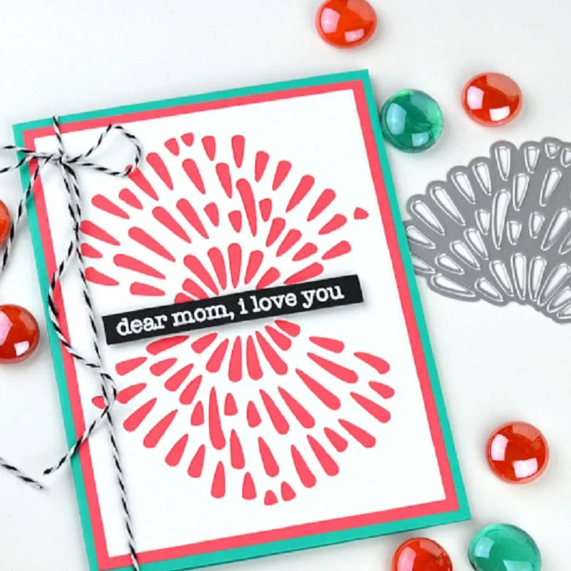 

"Love You" Words Feather Frame Metal Cutting Dies For Scrapbooking Craft Die Cut Card Making Embossing Stencil Photo New