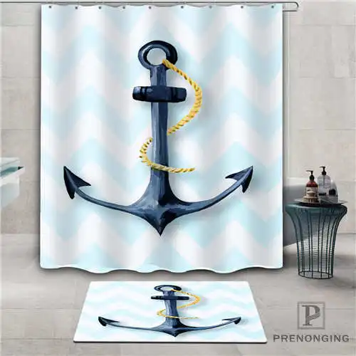 Shower Curtain На заказ якорь(1) водонепроницаемый занавеска для душа коврик для дома Ванна Ткань полиэстер для ванной разные размеры#-1-05-79 - Цвет: Shower Curtain