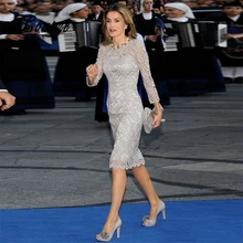 Abiti corti per la madre della sposa 2020 maniche lunghe in pizzo guaina Cocktail abiti da festa per ospiti di nozze vestido madrinha farsali